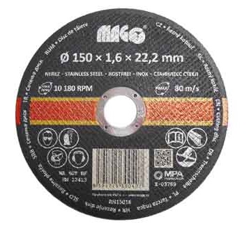 Rezný kotúč na nerez 150 x 1,6 x 22,2 mm MAGG
