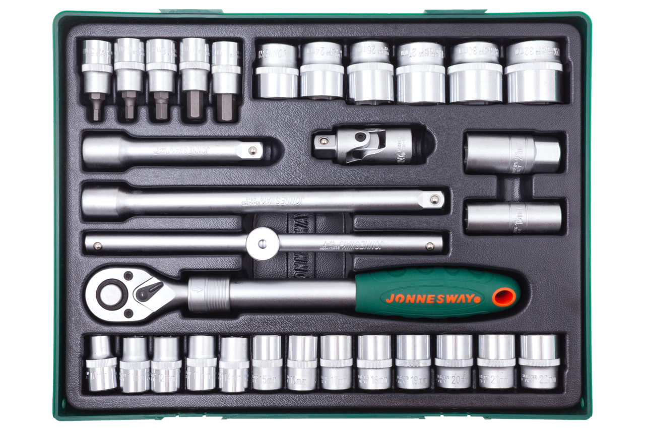 Gola sada 1/2", 10 - 32 mm, 31 kusov v kazete - JONNESWAY S04H4131SP