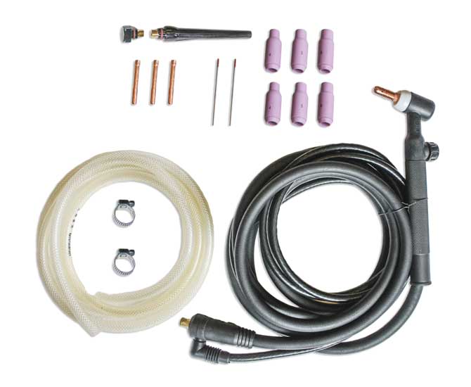 TIG horák WP-17V - 3m / 10-25, s príslušenstvom, pre zvárací invertor SV125-O