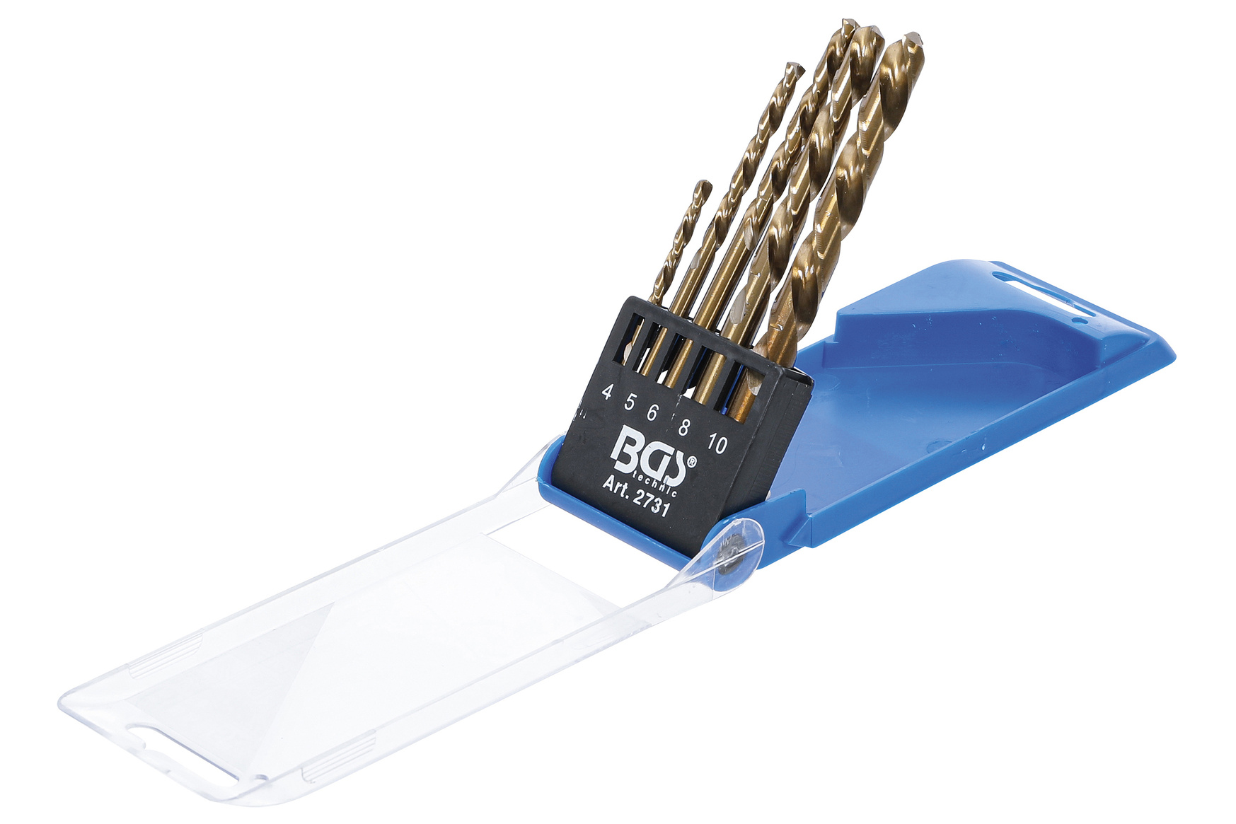 Vrtáky HSS 3,0 - 10,0 mm, titán, ľavotočivé - BGS 2731