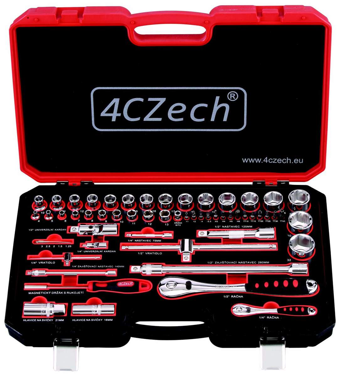 Gola sada 1/4", 1/2" šesťhran, bity - 4CZech (4SK-146-59-120)
