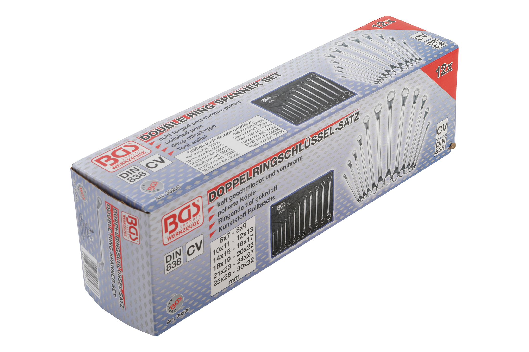 Kľúče očkové ("trháky") 6-32 mm kované za studena- BGS 30200