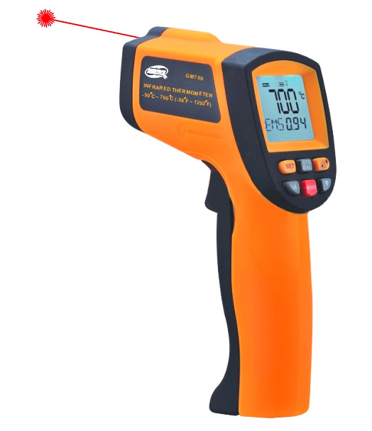Infračervený laserový bezdotykový teplomer -50 ° C do + 700 ° C - IRT700