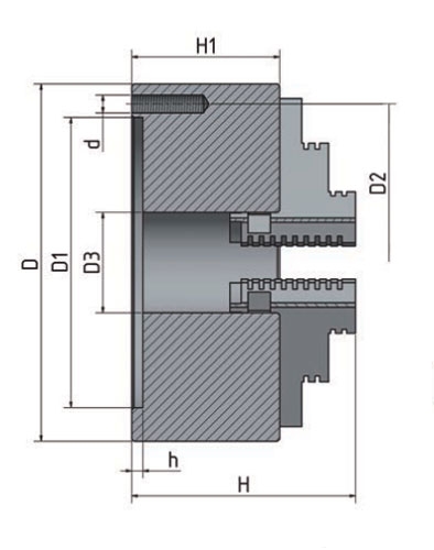 3-čeľusťové skľučovadlo s centrickým upínaním O 100 mm