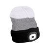 Čepice s čelovkou 180lm, nabíjecí, USB, univerzální velikost, černá/šedá/bílá - SIXTOL
