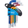 Zástrčné klíče imbus 1,5-10 mm, vícebarevné, krátké, 9 ks - BGS 74454 a