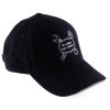 Baseballová čepice, černá s bílým proužkem, "MojeDílna moje království"