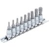 Zástrčné hlavice 1/4" TORX T10-T50, sada 9 ks na liště - BGS 2164_2