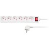 Prudlužovací kabel 3 x 1 mm2, 5 m, 6 zásuvek, vypínač