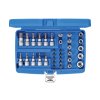 Hlavice nástrčné a zástrčné TORX (T10-T55) a E-TORX (E4-E20), sada 34 ks - BGS 5021 01