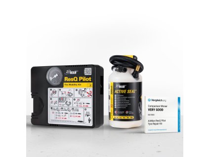AirMan ResQ Pilot 12V Compressor + 300 ml Tire Sealant - Tire Mobility KIT