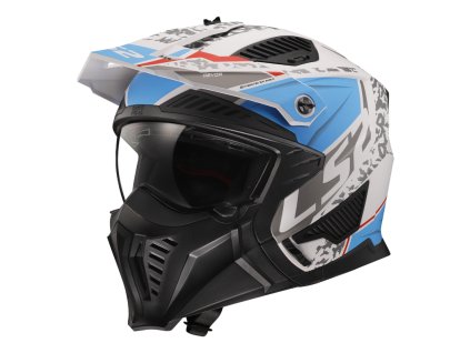 LS2 OF606 DRIFTER DEVOR M.WHITE BLUE-06 (Varianta LS2 OF606 DRIFTER DEVOR M.WHITE BLUE-06 S)