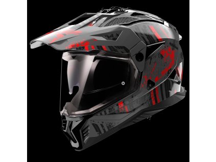 LS2 MX702 PIONEER II CRAZY BLACK RED-06 (Varianta LS2 MX702 PIONEER II CRAZY BLACK RED-06 3XL)