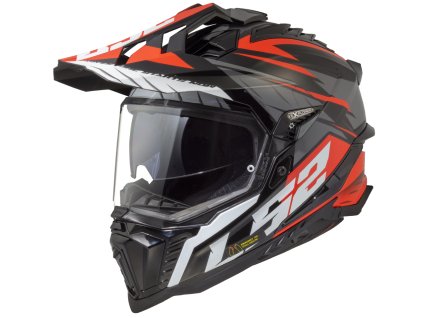 LS2 MX701 EXPLORER SPIRE BLACK TITANIUM RED-06 (Varianta LS2 MX701 EXPLORER SPIRE BLACK TITANIUM RED-06 3XL)