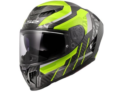 LS2 FF807 DRAGON TRAX H-VIS YELLOW (Varianta LS2 FF807 DRAGON TRAX H-VIS YELLOW L)