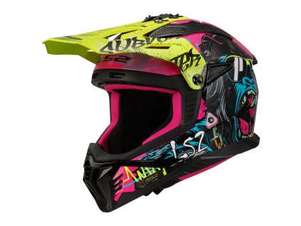 LS2 MX708 FAST II GORILLA PURPLE H-V YELLOW-06 (Varianta LS2 MX708 FAST II GORILLA PURPLE H-V YELLOW-06 XL)