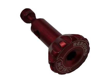 Damping Adjust Part: Knob, RD Adjust (1.40 TLG, 1/4-32 UNEF-2A) AI 7075, Red Ano III