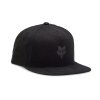 FOX Head Snapback Hat - OS, Black/Charcoal