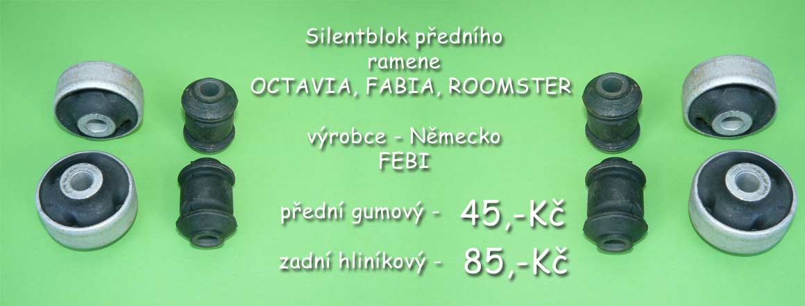 Silentblok, pouzdro rameno zadní Octavia I, Fabia II, III, Roomster, Citigo, Rapid