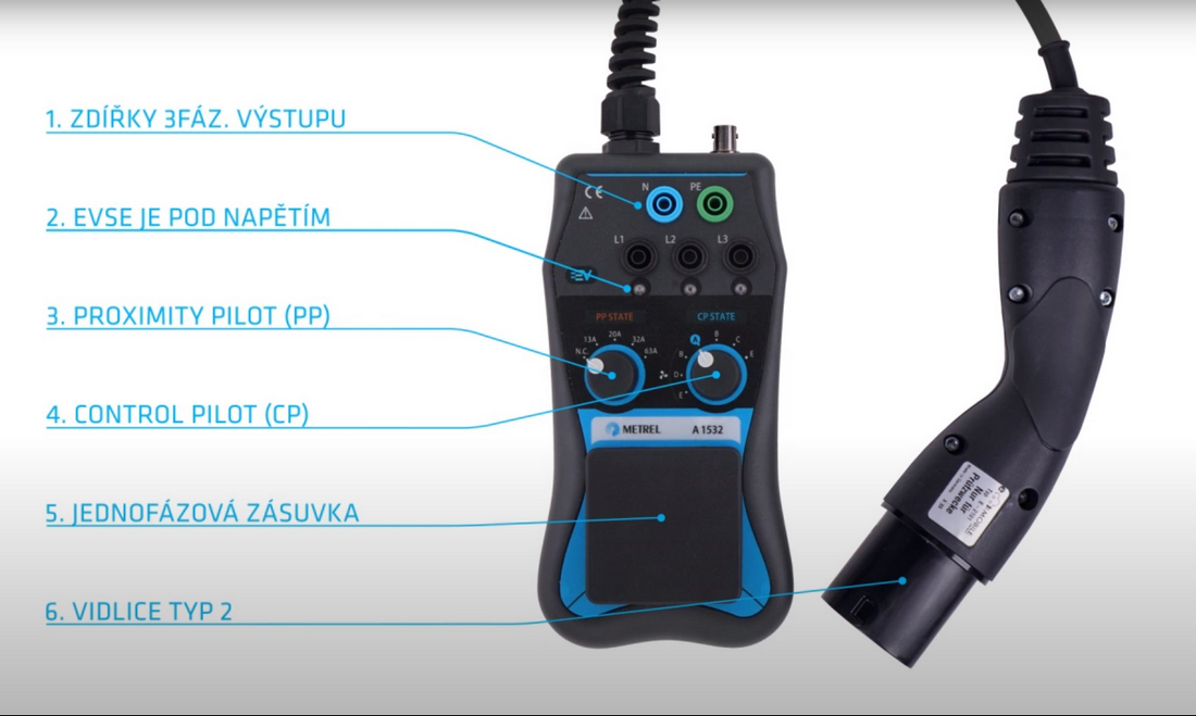 ⚡ EVSE tester – pomocník při provádění revizí EV dobíjecích stanic