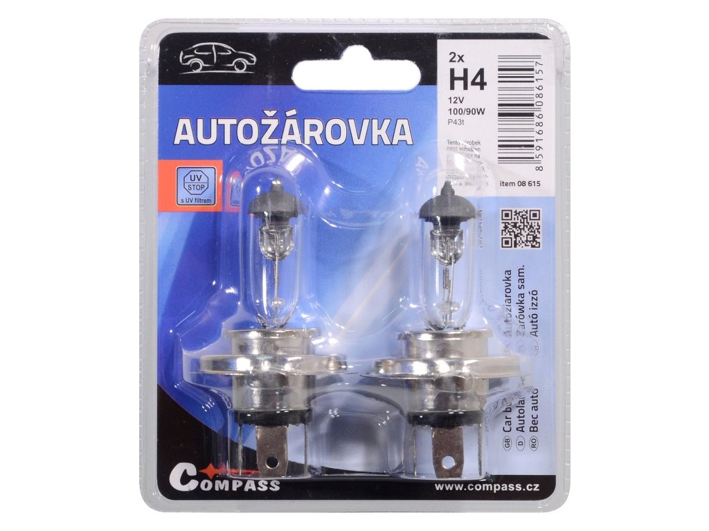 Žárovka 12V  H4  100/90W P43t blister 2ks