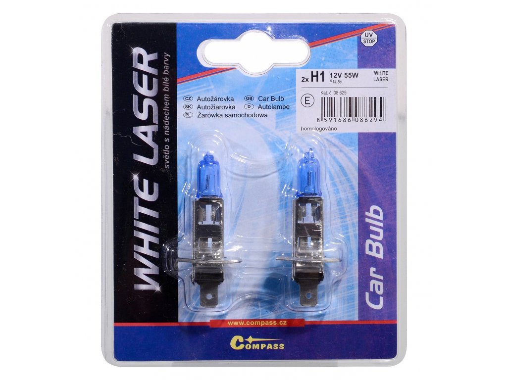 Žárovka 12V  H1  55W P14,5s WHITE LASER blister 2ks