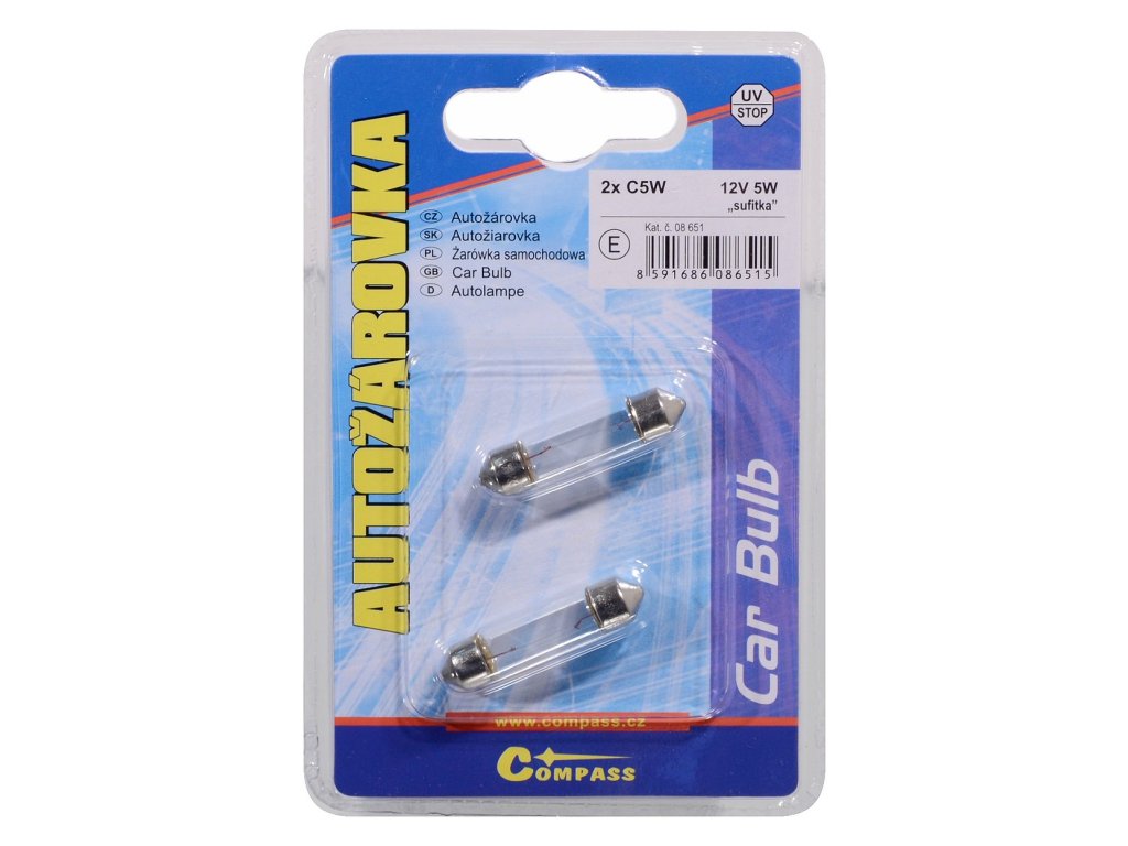 Žárovka 12V  C5W  5W sufit blister 2ks
