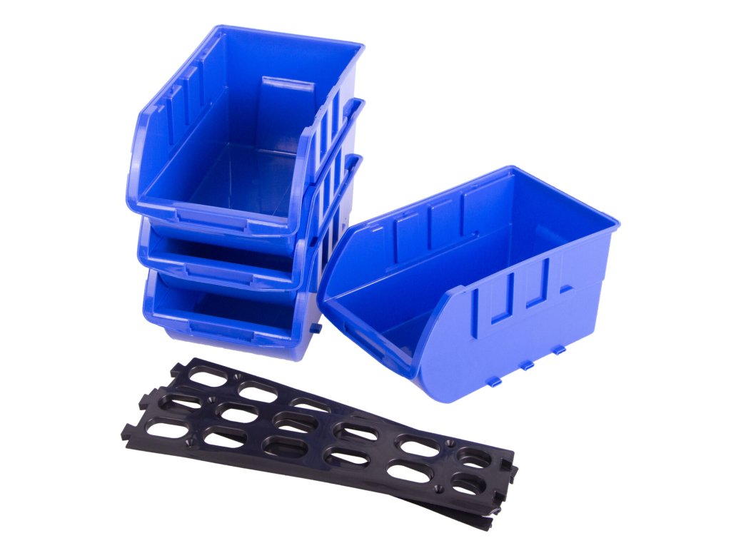 Závěsná plastová lišta se 4 plastovými boxy - MW8711