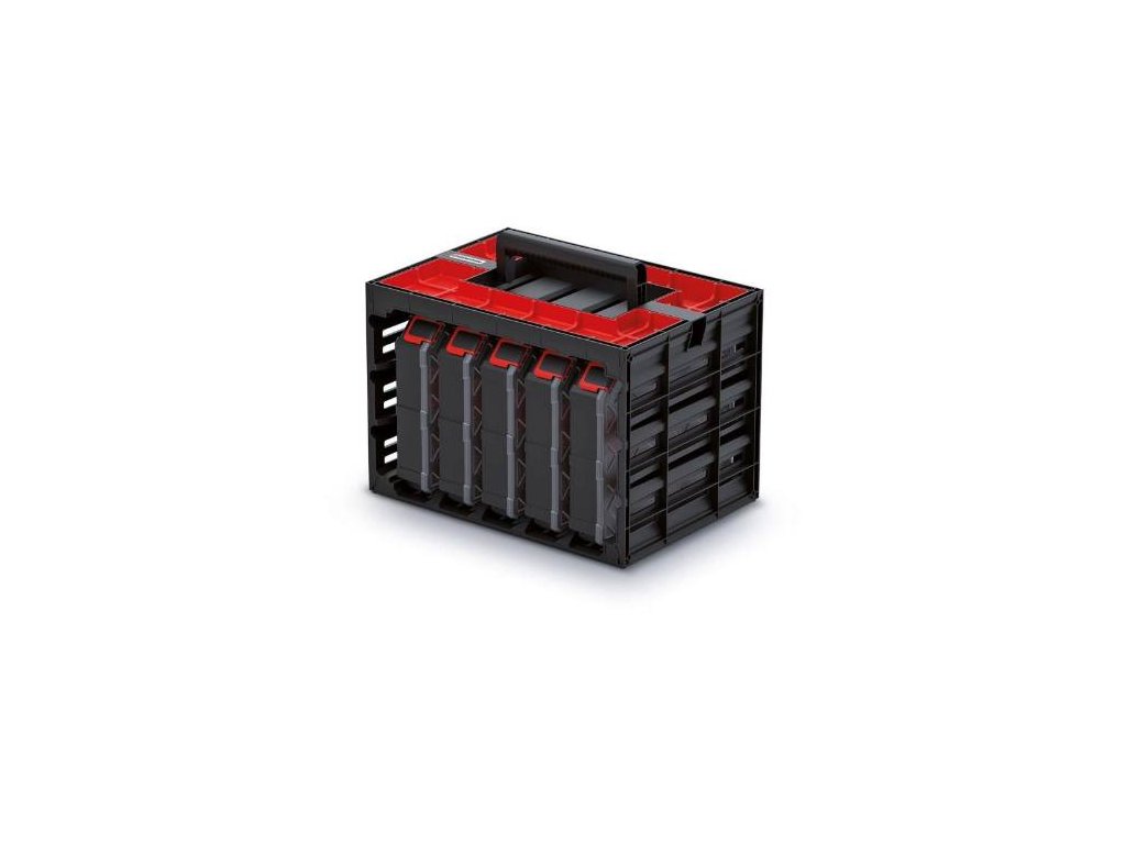 Skříňka na stěnu s 5 organizéry TAGER CASE, 415 x 290 x 290 mm, Kistenberg