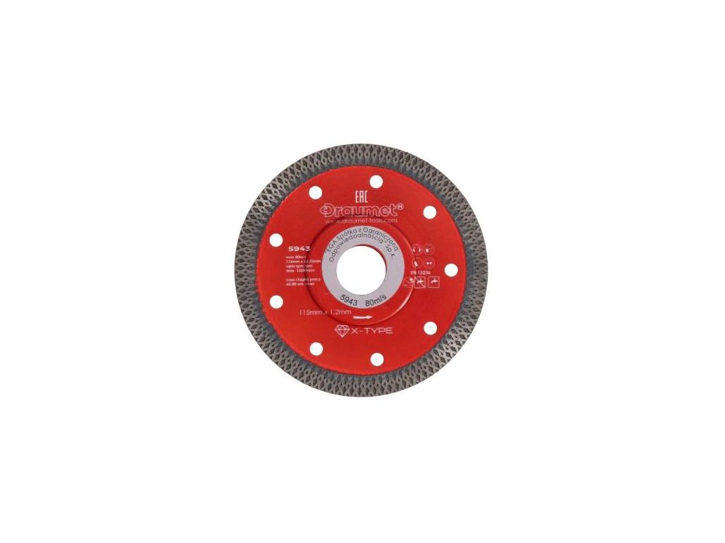 Kotouč  diamantový X-Type 115 x 1,8 mm, DRAUMET