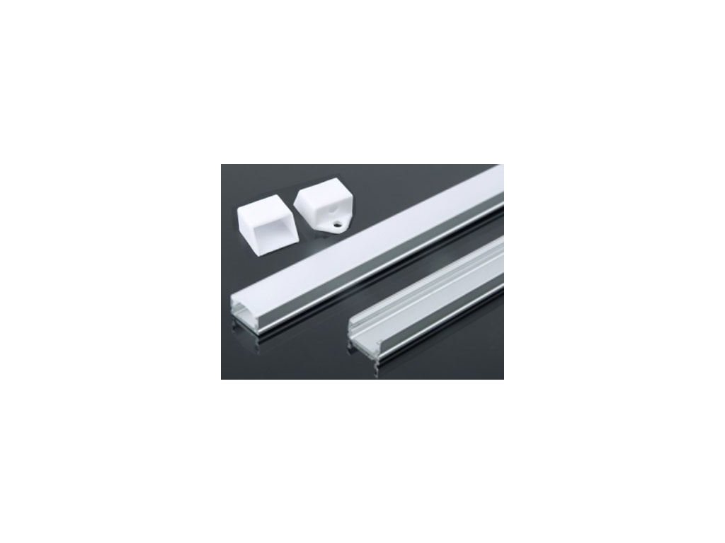 Hliníková lišta - Alu profil MS-510 pro LED pásek 8mm, délka 1m