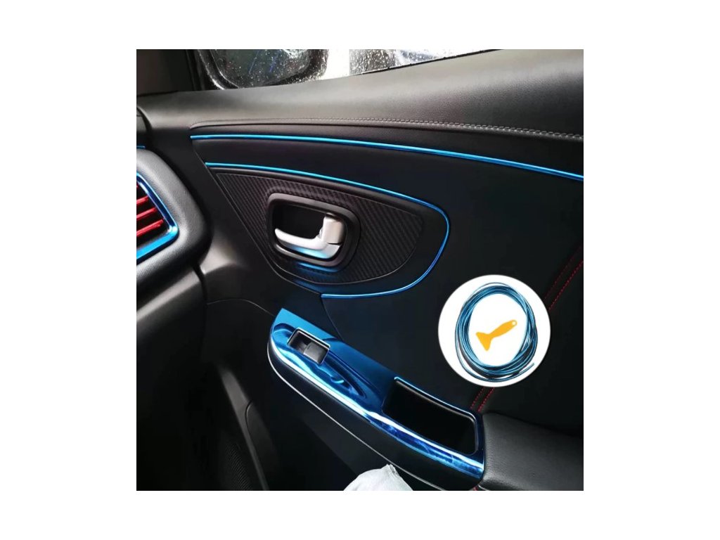 Dekorační ozdobná lišta do interiéru vozidla 5m Modrá