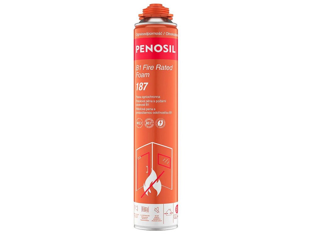 PU pěna protipožární B1 PENOSIL 187 červená, 750ml