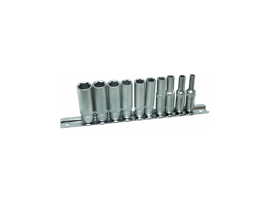 Nástrčné hlavice 6hranné 1/4", 4 - 13 mm, sada 10 kusů na liště - ASTA