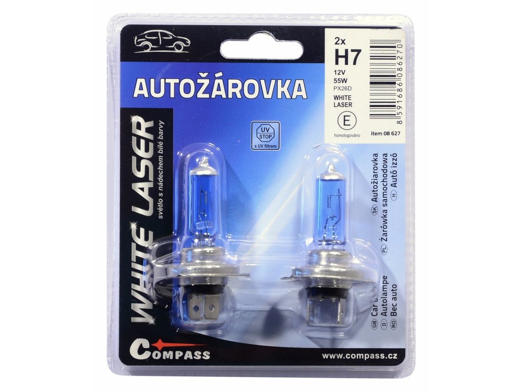 Žárovka 12V  H7  55W PX26d WHITE LASER blister 2ks