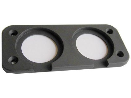Rámeček dvojitý pro zdířky 12V, 2xUSB a V-metr R002