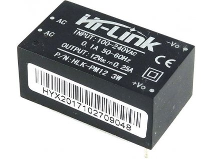 Spínaný zdroj Hi-Link HLK-PM12 3W 12V/0,25A