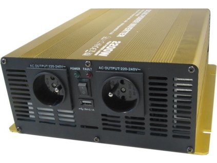 Měnič napětí 12V/230V 2200W, Soluowill NP2200, čistá sinusovka