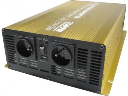 Měnič napětí 12V/230V 3000W, Soluowill NP3000, čistá sinusovka