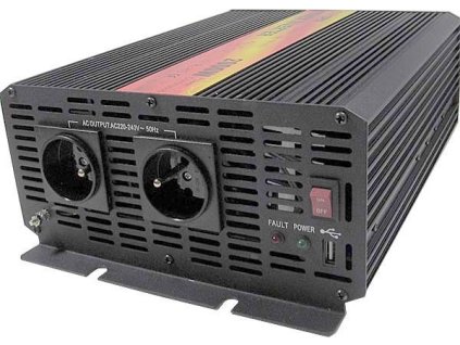 Měnič napětí 12V/230V 2000W, CARSPA CAR2K, modifikovaná sinusovka