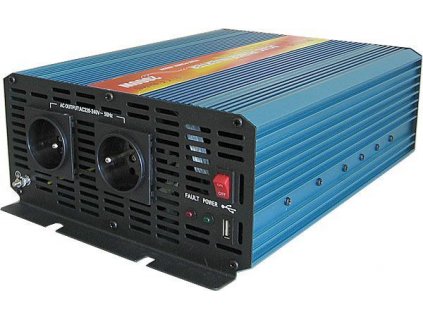 Měnič napětí 12V/230V 2000W, CARSPA P2000, čistá sin. D.O.drátové