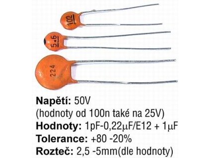 22n/50V SUNTAN, keramický kondenzátor
