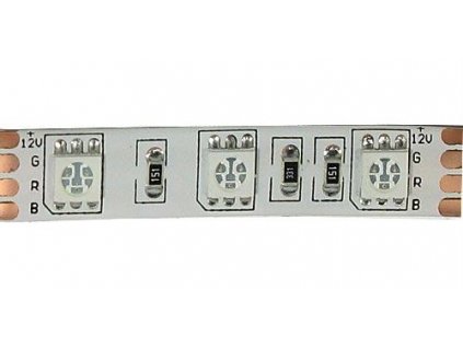 LED pásek 12V 10mm RGB,60xLED5050/m, IP65, modul 5cm