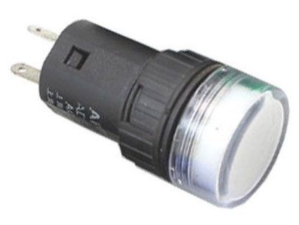 Kontrolka 12V LED 19mm, AD16-16E, bílá