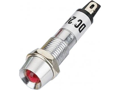 kontrolka 12V LED červená do otvoru 8mm