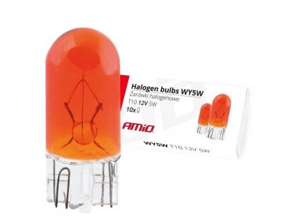 Žárovka 12V/5W W2,1x9,5D (T10) celoskleněná, oranžová 1ks