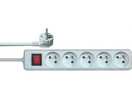 Prodlužovací přívod 5m-5x10A+vypínač,3x1mm2