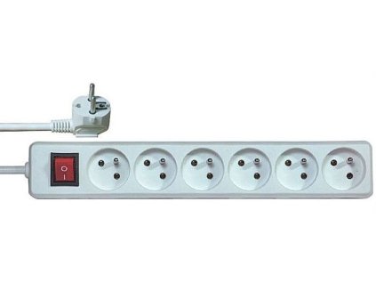 Prodlužovací přívod 1,5m - 6x10A + vypínač, 3x1mm2