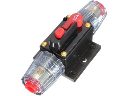 Proudový jistič DC 12-24V/80A v pojistkovém pouzdře
