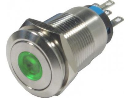 Přepínač OFF-ON LA19-AJS 250V/5A, zelené prosvětlení 12V